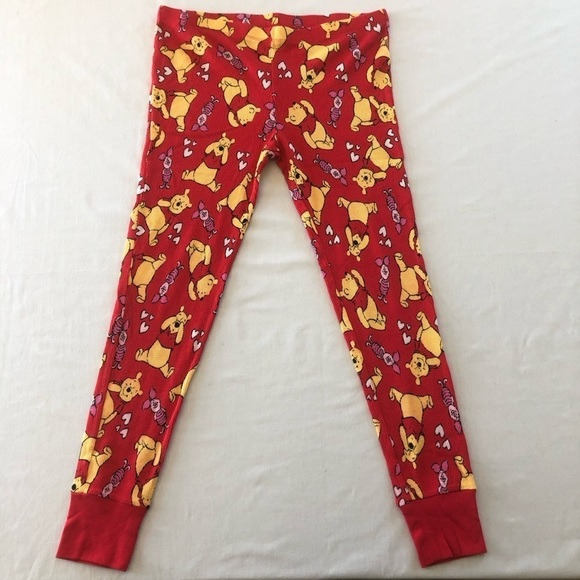 Disney Winnie The Pooh & Piglet Waffle Loungewear Pajamas Ladies Top L Bottom M - Picture 10 of 15